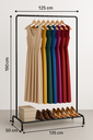Ver imagem 1 de Arara Alta para Roupas e Vestidos Longos 190cm Altura X 125cm Comprimento - 100% Aço Resistente