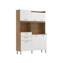 Ver imagem 2 de Kit Cozinha Harmonia com Espaço para Microondas 6 Portas 2 Gavetas - Amêndola Touch/branco Demóbile