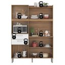 Ver mais imagens de Kit Cozinha Harmonia com Espaço para Microondas 6 Portas 2 Gavetas - Amêndola Touch/branco Demóbile