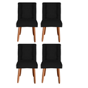 Ver imagem 1 de Kit 4 Cadeiras Sala de Jantar Cozinha Estofada Paris Suede:preto