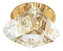 Ver imagem 1 de 9 Spot de Cristal Embutir Base Dourada Transparente Sala Bet11