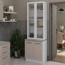 Ver imagem 1 de Kit Balcão + Cristaleira 70cm Branco Crema Agata Madesa 01 Branco Crema