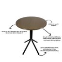 Ver imagem 3 de Mesa Bistrô Baixo Preto com Tampo Redondo Amadeirado