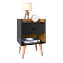 Ver imagem 3 de Kit Mesa de Cabeceira Moderna Quarto c/ Nicho -Decore- - Preto/Nature