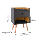 Ver imagem 4 de Kit Mesa de Cabeceira Moderna Quarto c/ Nicho -Decore- - Preto/Nature