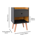 Ver imagem 4 de Kit Mesa de Cabeceira Moderna Quarto c/ Nicho -Decore- - Preto/Nature