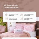 Ver imagem 4 de Kit Cobre Leito Colcha Solteiro Verano com Almofadas Estampadas 05 Peças - Dupla Face Percal 300