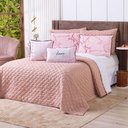 Ver imagem 1 de Kit Cobre Leito Colcha Solteiro Verano com Almofadas Estampadas 05 Peças - Dupla Face Percal 300