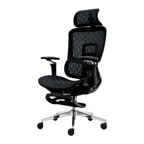 Cadeira Ergonômica Office Mesh Premium Reclinável Braço 5d Preta