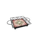 Ver imagem 1 de Bandeja Rustica Quadrada de Mesa Ferro com Ladrilho