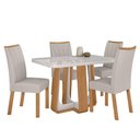 Ver imagem 2 de Conjunto Sala de Jantar Mesa Easy Pop 120x80cm Tampo Mdf 40mm com 4 Cadeiras Confort Linho Mosaico