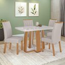 Ver imagem 1 de Conjunto Sala de Jantar Mesa Easy Pop 120x80cm Tampo Mdf 40mm com 4 Cadeiras Confort Linho Mosaico