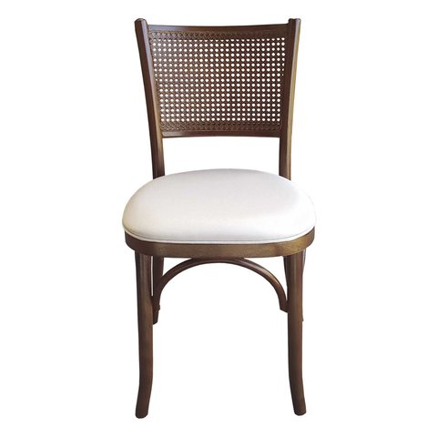 Kit 4 Cadeiras Encosto em Palhinha Jantar Bistrô Gourmet Luxo Estofada