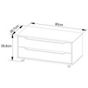 Ver imagem 3 de Balcão para Gabinete de Banheiro 2 Gavetas e Rodízios Amêndoa/branco