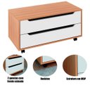 Ver imagem 2 de Balcão para Gabinete de Banheiro 2 Gavetas e Rodízios Amêndoa/branco