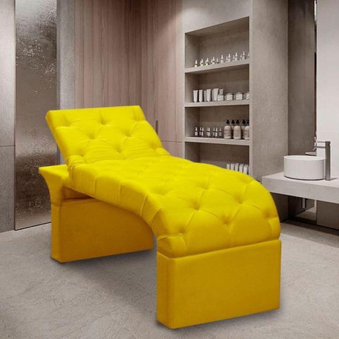 Maca Estofada Estética Cílios Regulável Spa Suede Anitta Amarelo