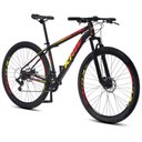 Ver imagem 1 de Bicicleta Aro 29 Krw Alumínio 24 Vel Freio a Disco X52 Quadro 19 Preto-amarelo e Vermelho