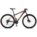 Ver imagem 5 de Bicicleta Aro 29 Krw Alumínio 24 Vel Freio a Disco X52 Quadro 19 Preto-amarelo e Vermelho