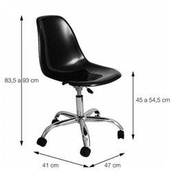 Cadeira Escritório Eames Colméia Base Com Rodízio - 4