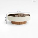 Ver imagem 3 de Mesa de Centro 80cm Off White com Vidro Café Metalizado