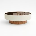 Ver imagem 2 de Mesa de Centro 80cm Off White com Vidro Café Metalizado Aurora