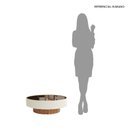 Ver imagem 4 de Mesa de Centro 80cm Off White com Vidro Café Metalizado Aurora