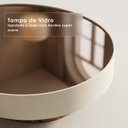 Ver imagem 5 de Mesa de Centro 80cm Off White com Vidro Café Metalizado Aurora
