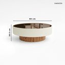 Ver imagem 3 de Mesa de Centro 80cm Off White com Vidro Café Metalizado Aurora