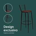 Ver imagem 4 de Kit 5 Banquetas para Balcão Bancada Cozinha Bistrô Ilhas Gourmet Bares Banco Flórida Preta