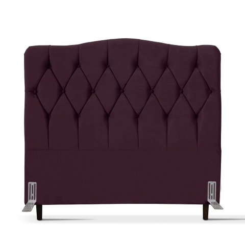 Cabeceira de Cama Box Queen 158 Cm Varsóvia Suede Veludo Vinho