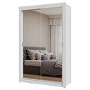 Ver imagem 3 de Guarda-roupa Solteiro 2 Portas de Correr com Espelhos Branco Milano Madesa