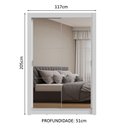Ver imagem 4 de Guarda-roupa Solteiro 2 Portas de Correr com Espelhos Branco Milano Madesa