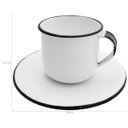 Ver imagem 2 de Caneca Esmaltada Xícara Com Pires Para Chá Café 150ml Branco