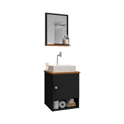 Conjunto de Banheiro com Gabinete 1 Porta e 1 Espelheira Lima - 1