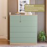 Cômoda 05 Gavetas Compacta Amêndoa/verde - 5