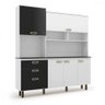 Kit Cozinha Completa Ravena 5 Portas 3 Gavetas Branco e Preto Batrol - 1
