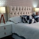 Ver imagem 1 de Cabeceira Cama Solteiro Capitonê Luna Suede Bege 60 Rbl