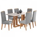 Ver imagem 2 de Mesa de Jantar 6 Lugares San Diego Mel/Blonde/Veludo Cinza - Panorama Móveis