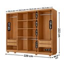 Ver imagem 3 de Guarda Roupa Casal Dunas com 8 Portas e 4 Gavetas Mdf com Pés Moderna Mobília