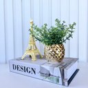 Ver imagem 3 de Decoração Livro Caixa, Vaso Abacaxi Dourado e Enfeite Torre