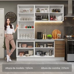 Armário de Cozinha Completa 190cm Stella Madesa Branco Rustic - 8