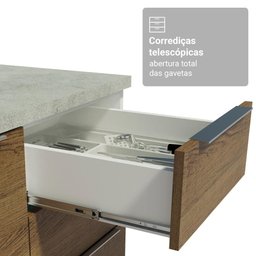 Armário de Cozinha Completa 190cm Stella Madesa Branco Rustic - 5