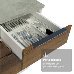 Armário de Cozinha Completa 190cm Stella Madesa Branco Rustic - 4