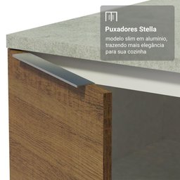 Armário de Cozinha Completa 190cm Stella Madesa Branco Rustic - 6