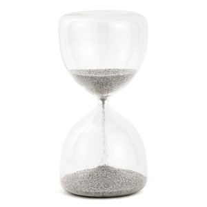 Ampulheta Decorativa em Vidro Areia Prata 19cm 18313 Mart