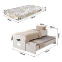 Ver imagem 4 de Bicama Solteiro Elis com 2 Colchões e Cama de Apoio Puxável para Quarto Infantil e Visitas - Branco