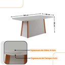 Ver imagem 4 de Mesa de Jantar Diane 180cm MDF Vidro com 6 Cadeiras Moderna Turim 07 Naturale Serigrafia Off White