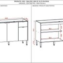 Ver imagem 4 de Balcão para Pia com 3 Portas e 1 Gaveta 120cm Soul Marrom/Freijó/Caramelo