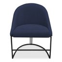Ver imagem 4 de Kit 02 Cadeiras Poltrona de Jantar Bela Suede Azul Marinho Base Metálica Industrial Preto - Pallazio