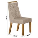 Ver mais imagens de Mesa de Jantar Aurora 180x90cm Vidro 40mm Cinamomo Off White com Kit 6 Cadeiras Linho Bege -Valdem
